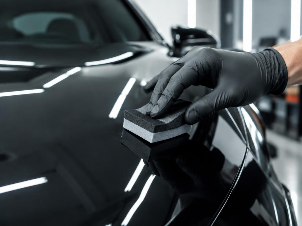 Pintura automotiva brilhante com acabamento espelhado